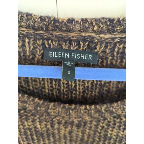 Eileen Fisher Gold Metallic Ballet Neck Sweater - Small - Picture 3 of 4
